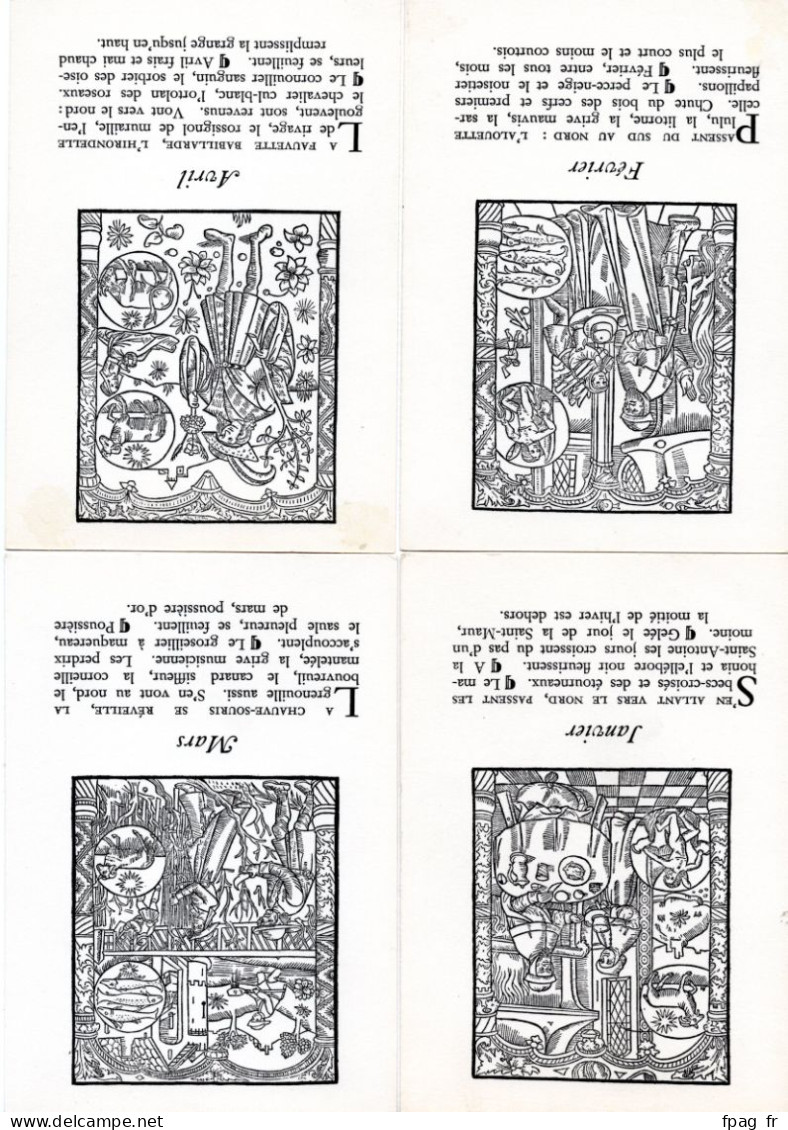 Le Grant Kalendrier Et Compost Des Bergiers - Cartes GLM (lot De 9 Cartes - Années 60) - Qqs Défauts Minimes Au Verso - Astrologia