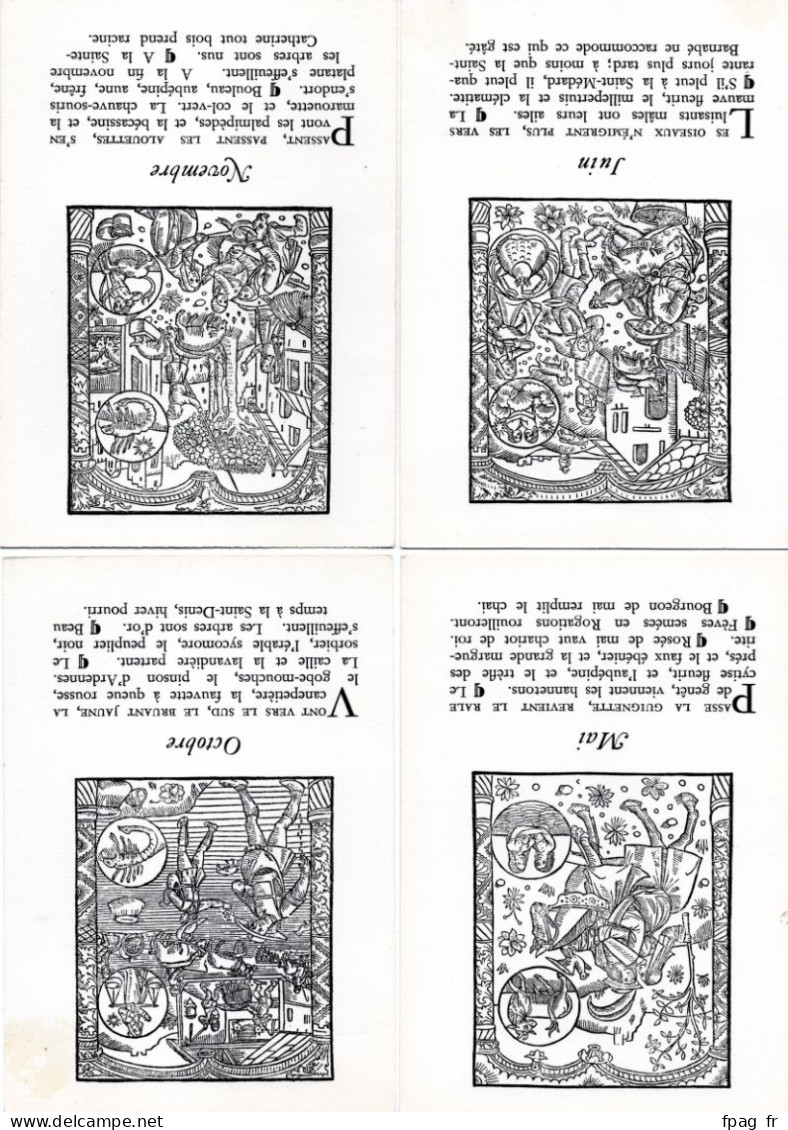 Le Grant Kalendrier Et Compost Des Bergiers - Cartes GLM (lot De 9 Cartes - Années 60) - Qqs Défauts Minimes Au Verso - Astrología