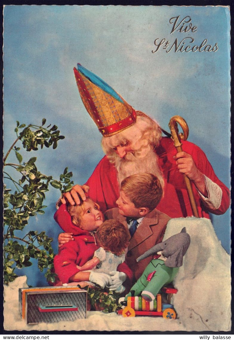 +++ CPSM - ST NICOLAS - Enfant - Child - Jouets - Poupée - Eléphant Babar - Toy  // - Sinterklaas