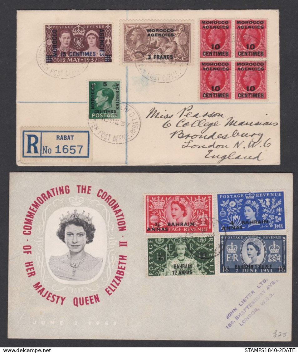 001199/ GB Offices Abroad 2 Nice Covers + Mint + Used Selection - Postämter In Marokko/Tanger (...-1958)