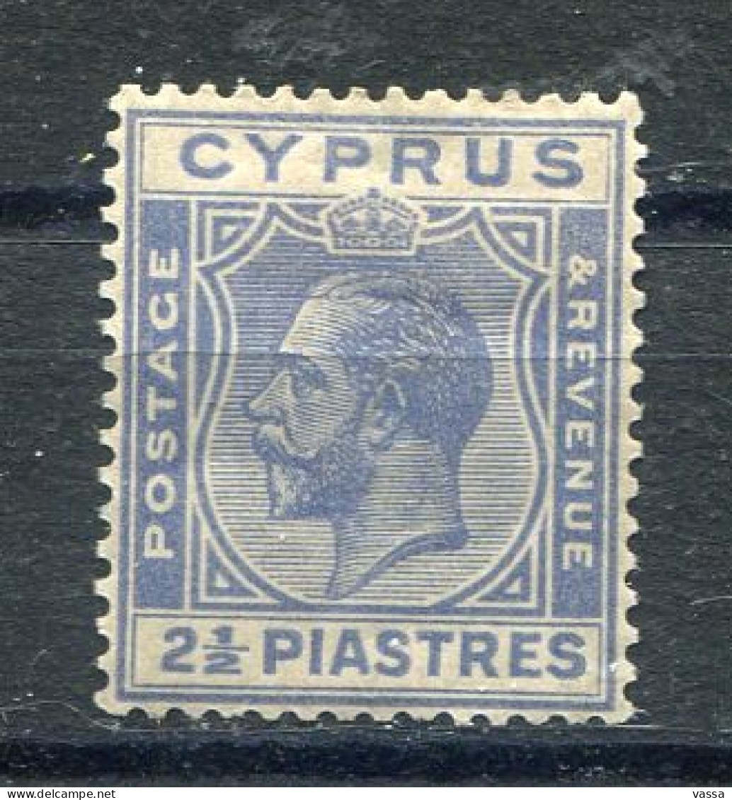 CYPRUS 1924, ,2 1/2 Pi.  M/M - MI 92  CHYPRE ZYPERN - Cyprus (...-1960)
