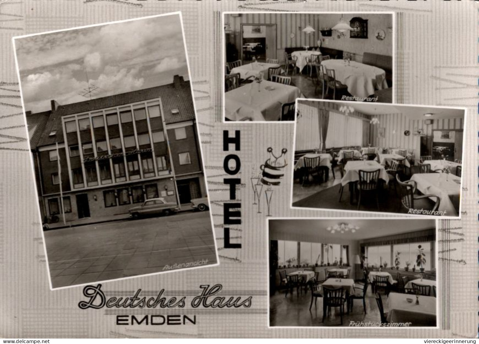! S/w Ansichtskarte Emden, Hotel Deutsches Haus - Emden