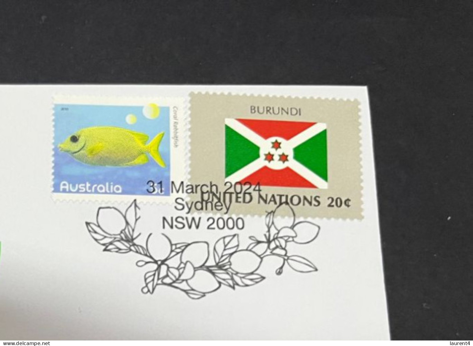 31-3-2024 (4 Y 33) COVID-19 4th Anniversary - Burundi - 31 March 2024 (with Burundi UN Flag Stamp) - Enfermedades