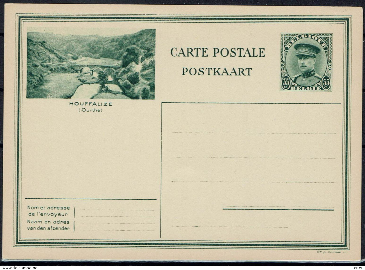 Belgie 1930 -  MiNr P160  - Briefkaart - Houffaliez - Tarjetas 1909-1934