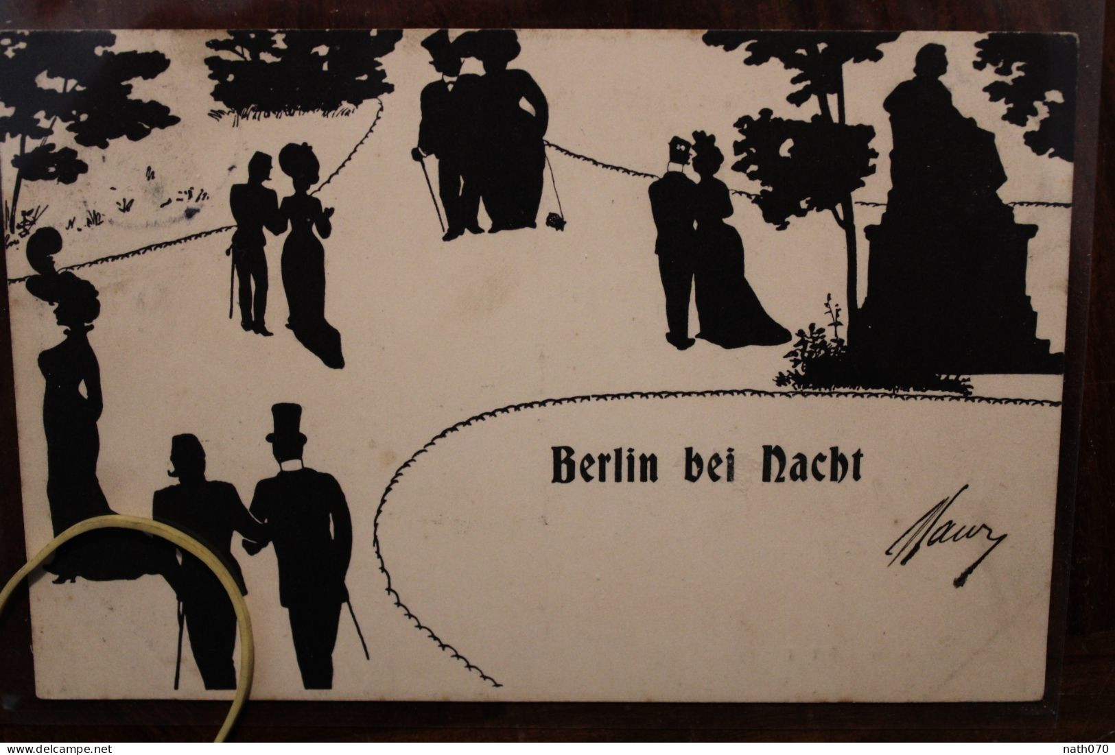 AK 1906 CPA Schatten Scherenschnitt Silhouette Ombre Berlin Bei Nacht Belgien - Silhouetkaarten