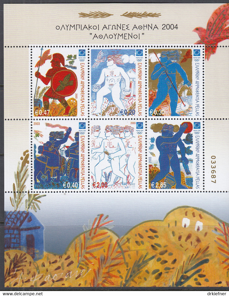 GRIECHENLAND  Block 27, Postfrisch **, Olympische Sommerspiele 2004, Athen (IX): Die Athleten, 2003 - Blocs-feuillets