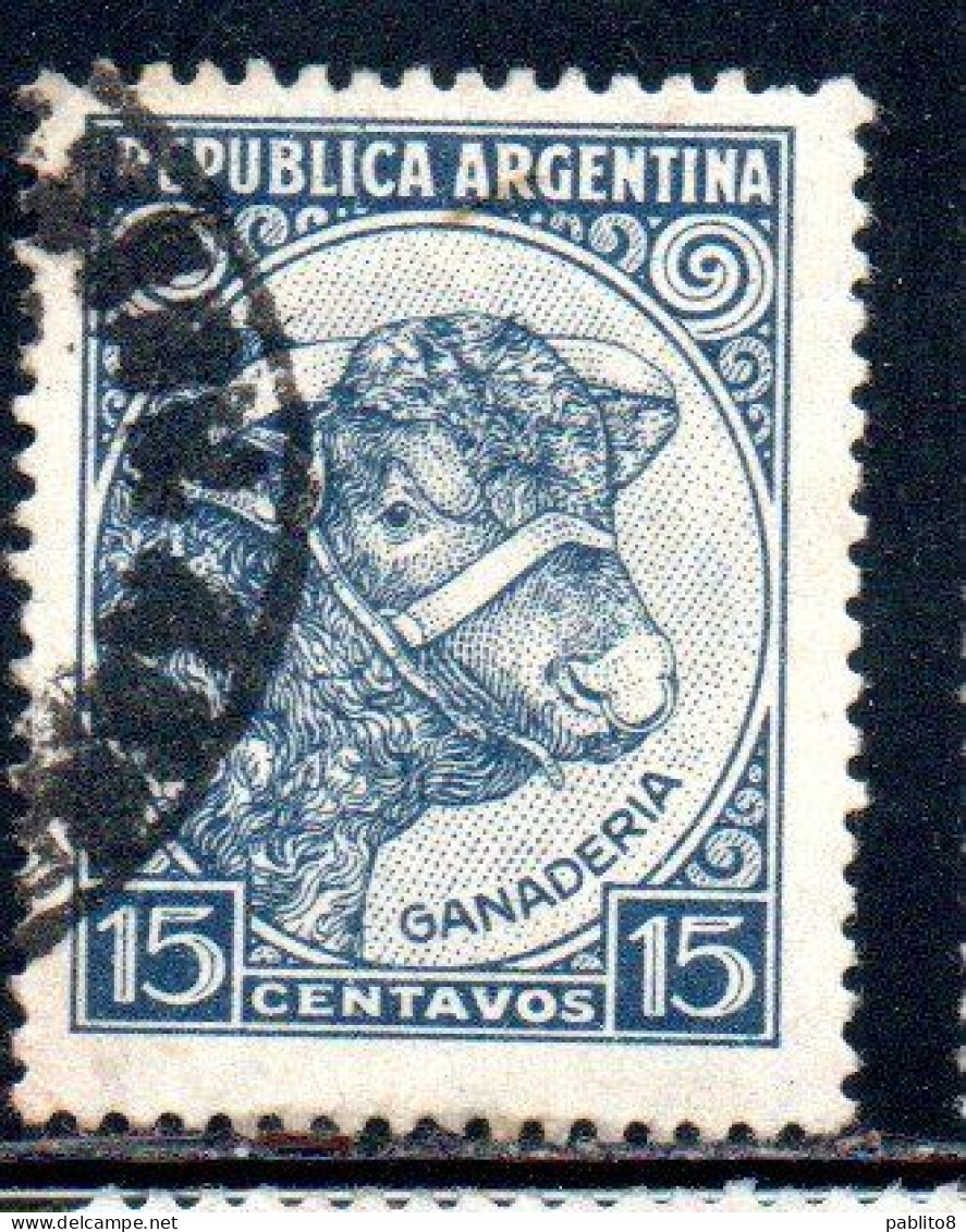 ARGENTINA 1935 1951 1939 BULL CATTLE BREEDING 15c USED USADO OBLITERE' - Gebraucht