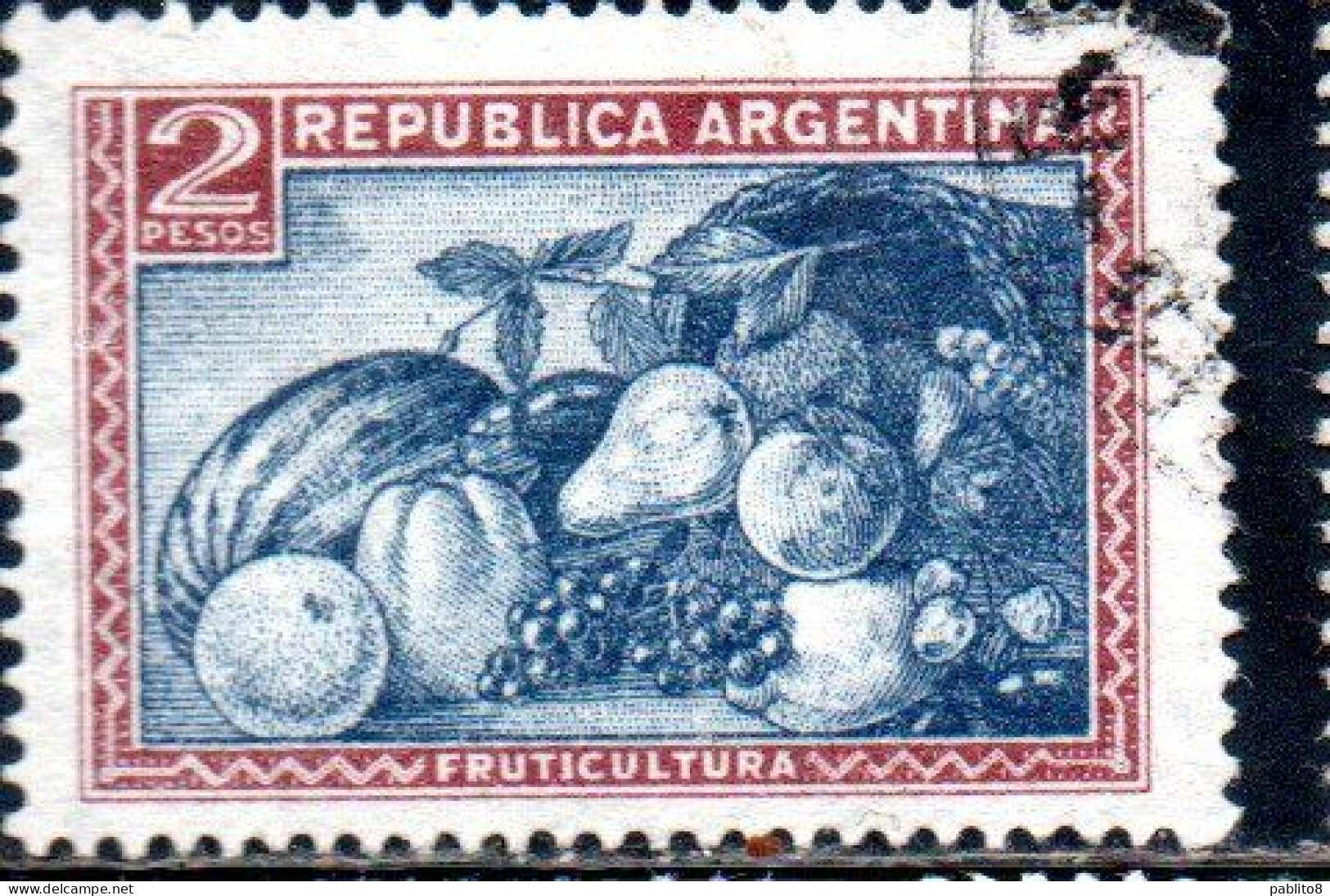 ARGENTINA 1935 1951 1936 FRUIT 2p USED USADO OBLITERE' - Used Stamps