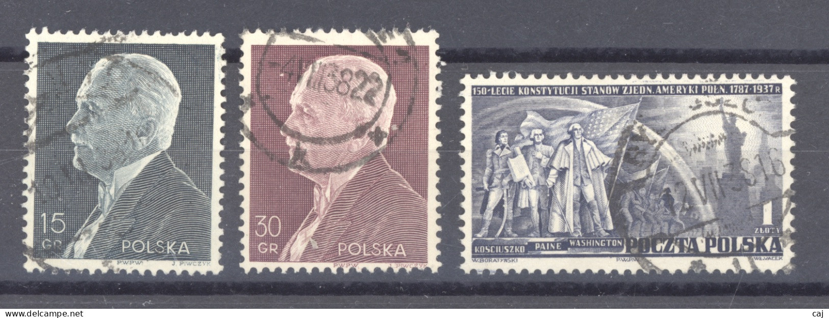 Pologne  :  Yv  397-99  (o) - Oblitérés