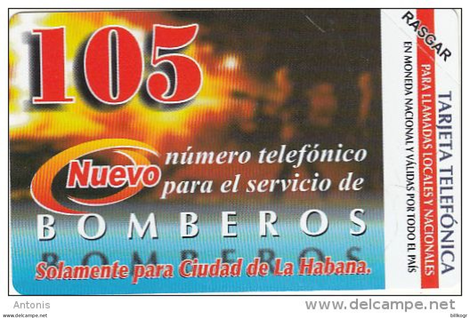 CUBA(Urmet) - Bomberos, "105" Emergency Number, 07/03, Mint - Kuba