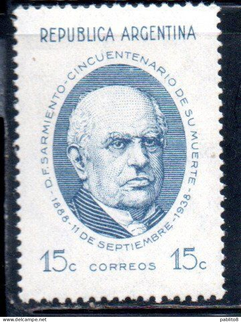 ARGENTINA 1938 DOMINGO FAUSTINO SARMIENTO 15c MNH - Unused Stamps