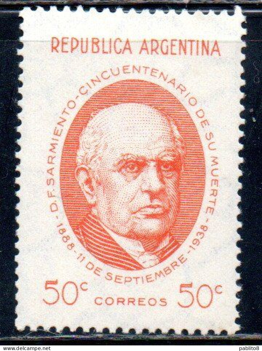 ARGENTINA 1938 DOMINGO FAUSTINO SARMIENTO 50c MNH - Nuevos
