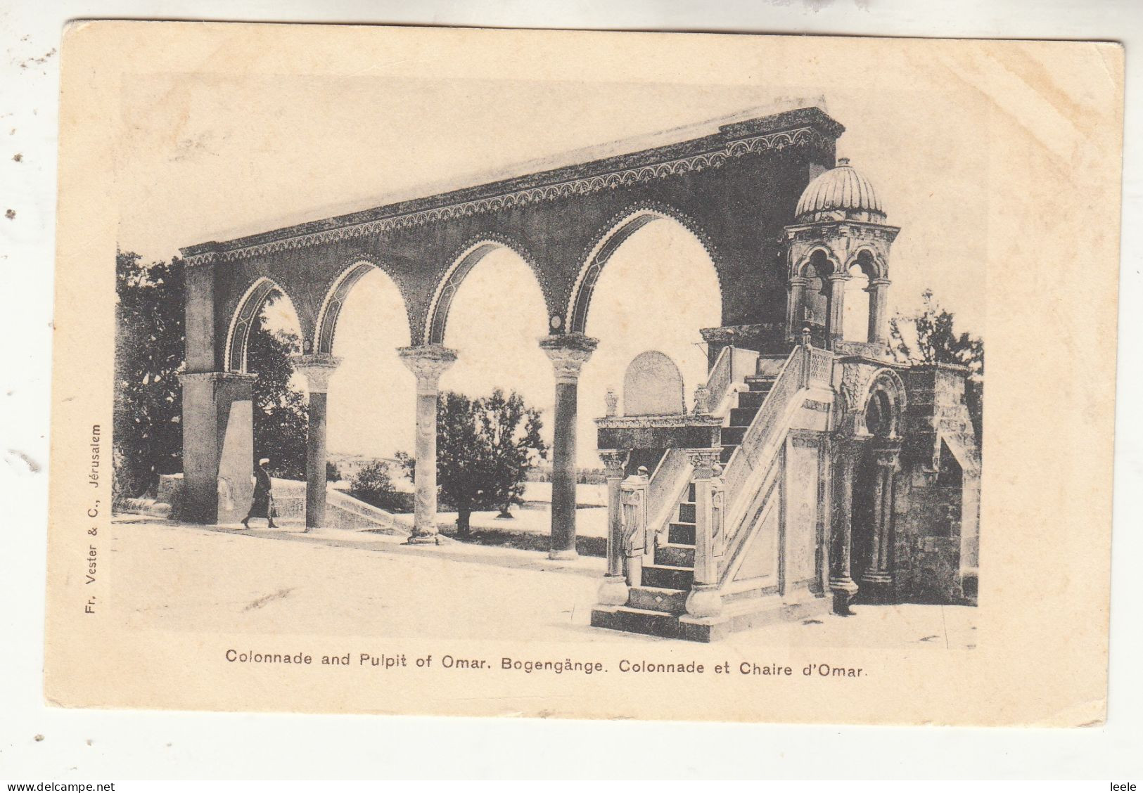 CR20. Vintage Postcard. Colonnade And Pulpit Of Omar.  Dome Of The Rock. Jerusalem - Israel