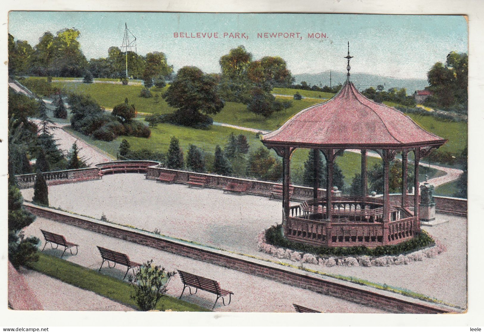 CR02.  Antique Postcard. Bellevue Park, Newport. Monmouthshire. - Monmouthshire