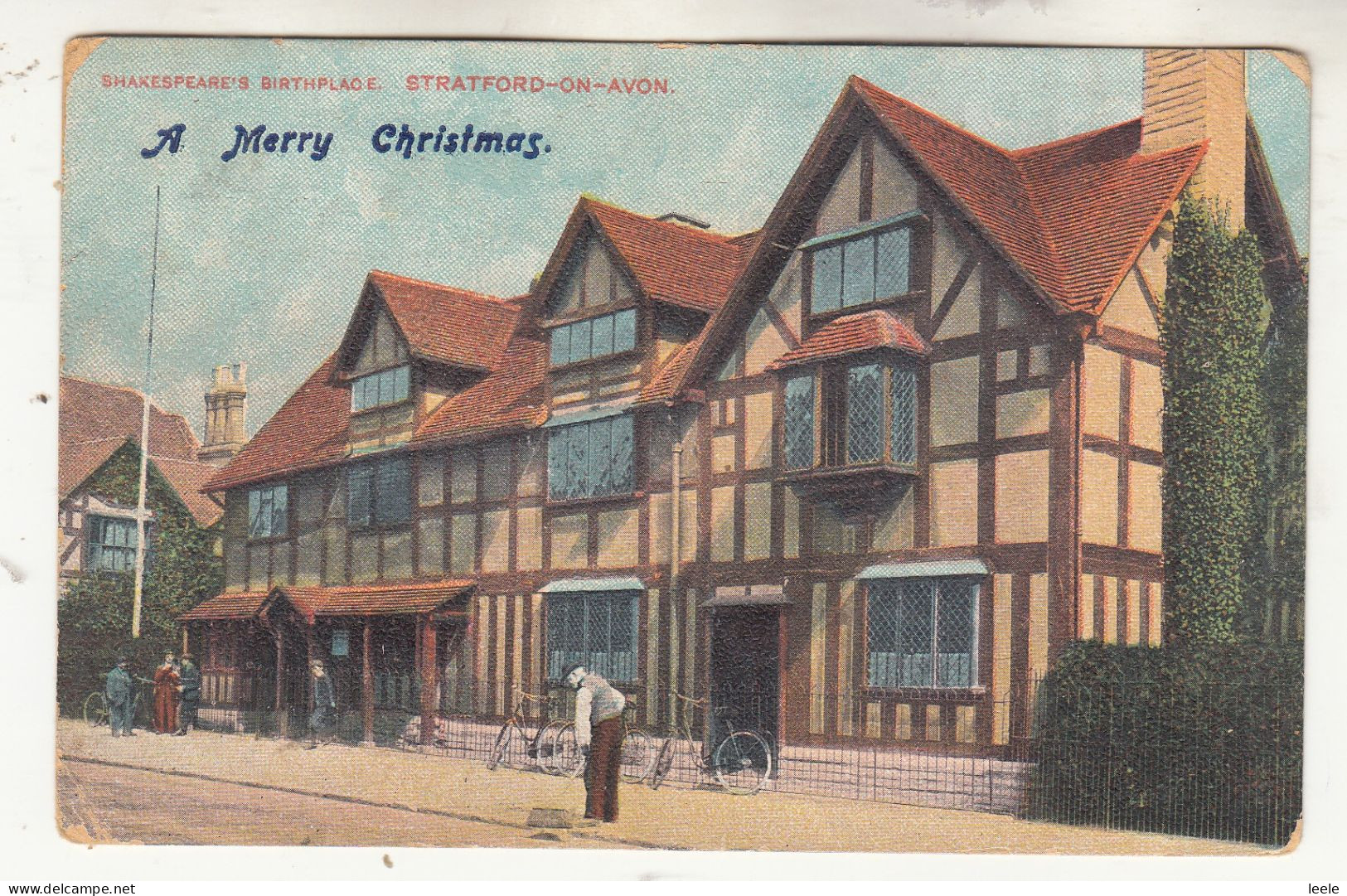 CR43. Vintage Greetings Postcard.  Shakespeare's Birthplace. Stratford-on-Avon - Stratford Upon Avon