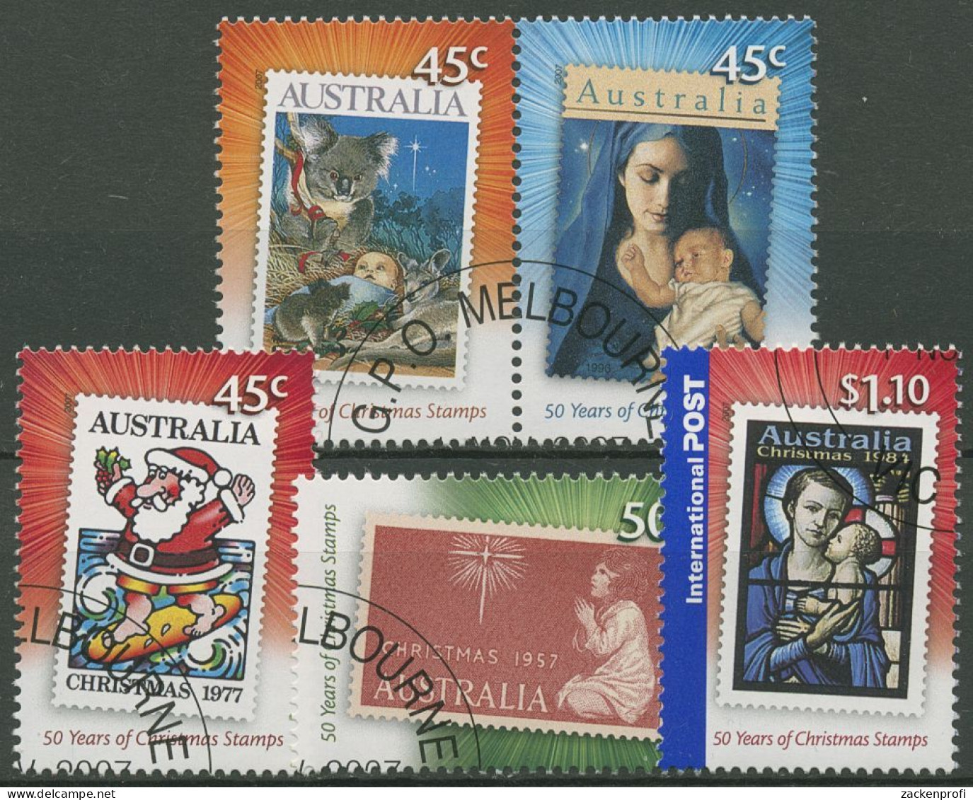 Australien 2007 Weihnachten Marke Auf Marke 2907/11 Gestempelt - Used Stamps