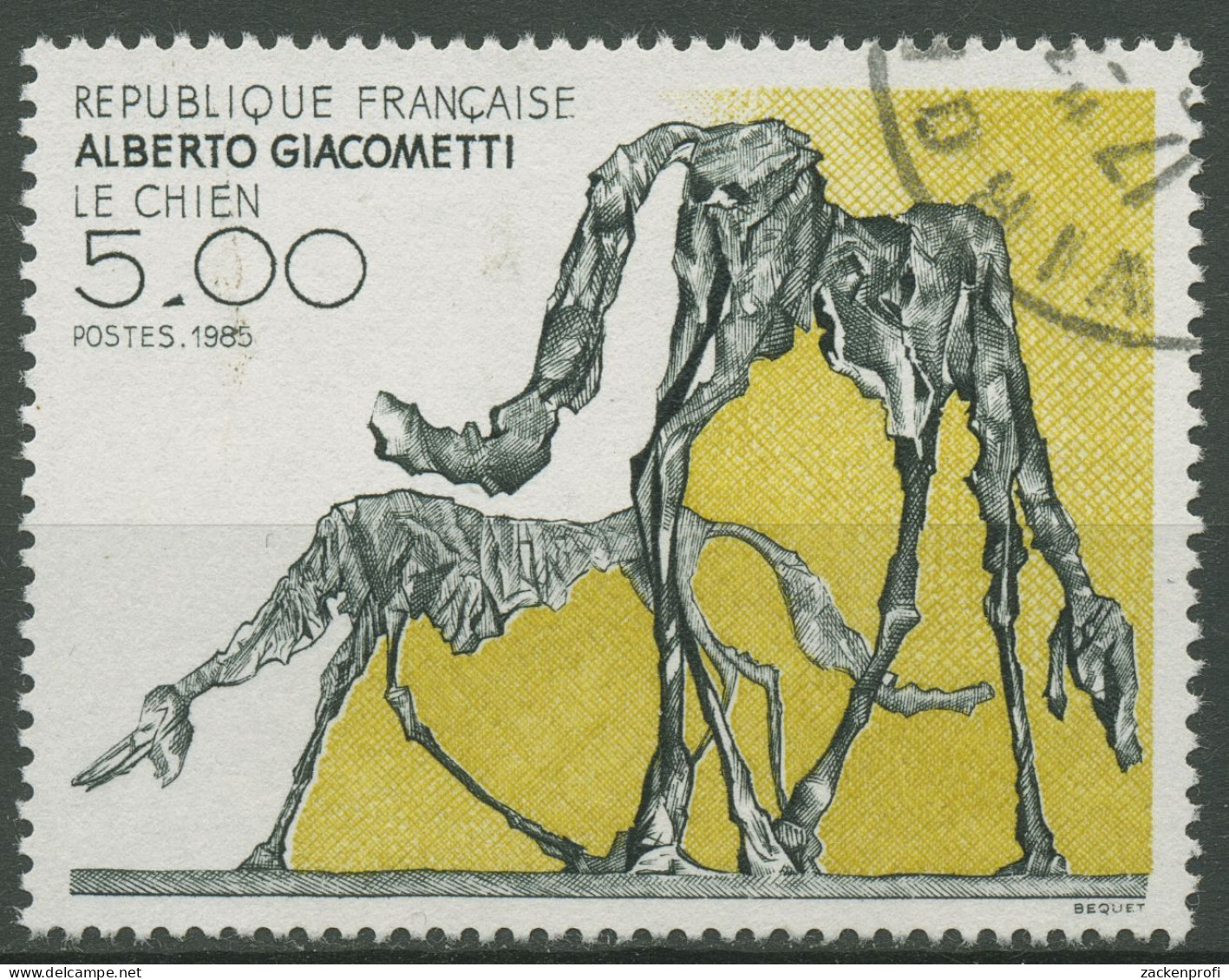 Frankreich 1985 Zeitgenössische Kunst Bronzeskulptur "Der Hund" 2524 Gestempelt - Used Stamps