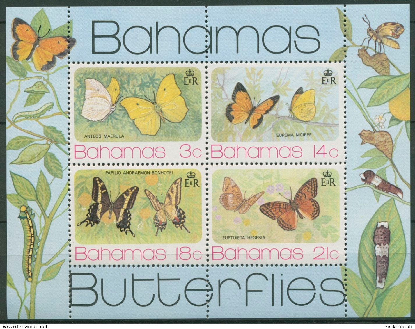 Bahamas 1975 Tiere Schmetterlinge Block 13 Postfrisch (C94002) - Bahama's (1973-...)