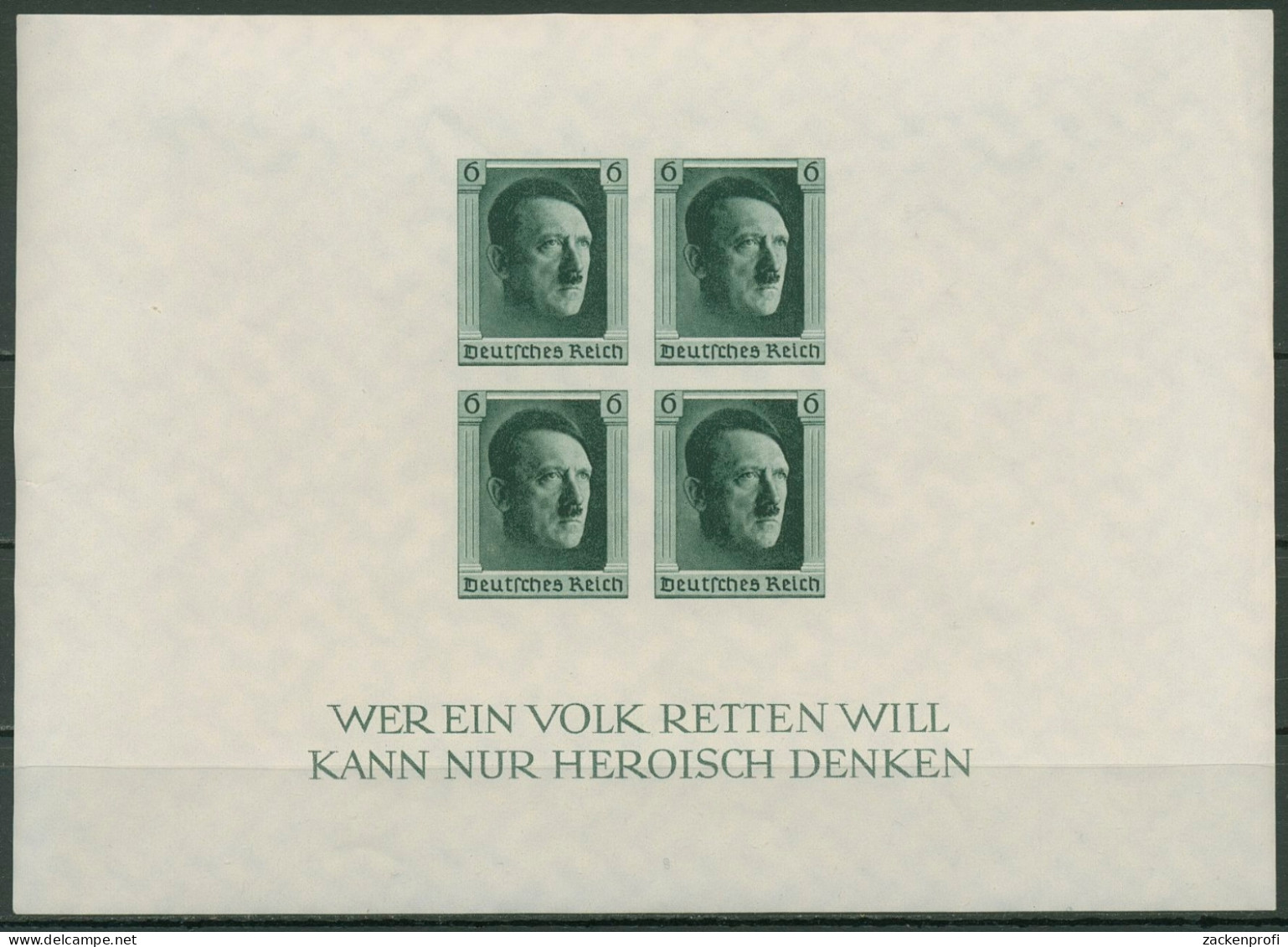 Deutsches Reich 1937 Geb. Hitler Block 8 Postfrisch, Rand Bügig (G19355) - Blokken