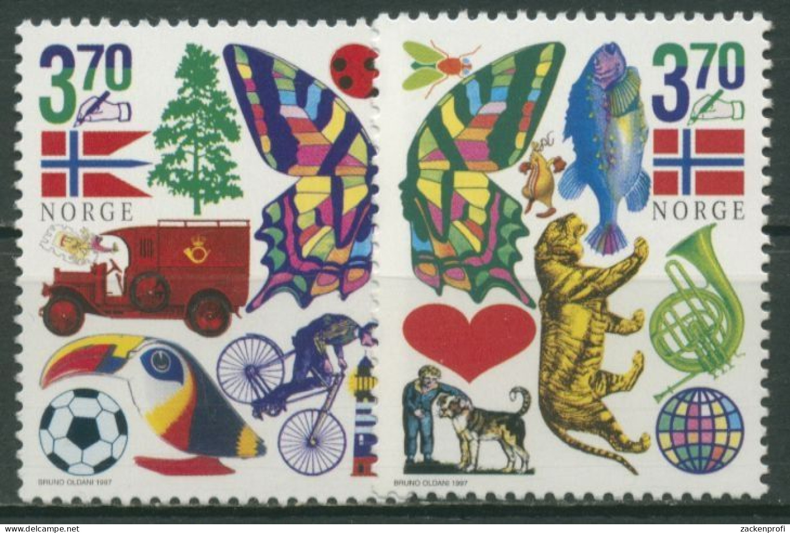 Norwegen 1997 Beliebte Briefmarkenmotive 1263/64 Postfrisch - Ongebruikt