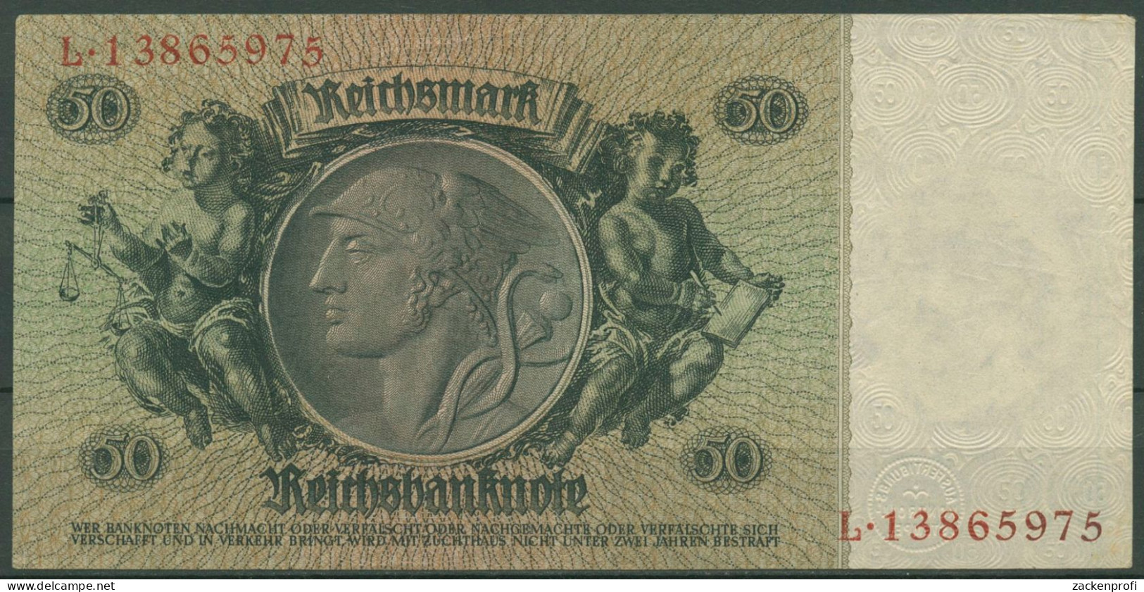 Dt. Reich 50 Reichsmark 1933 Serie C/L, Ro 175 B Gebraucht (K996) - 50 Reichsmark