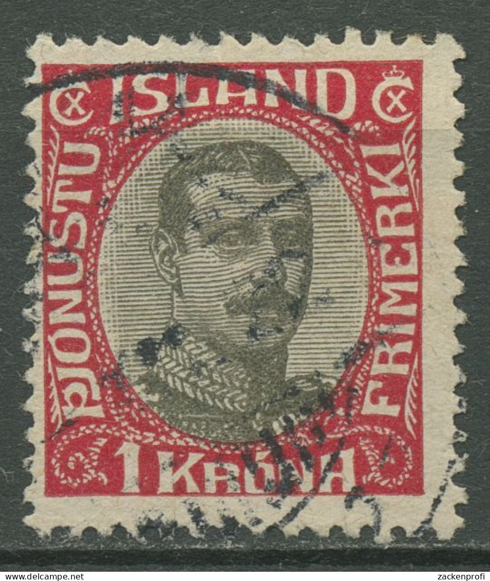 Island 1920 Dienstmarke König Christian X., D 40 Gestempelt - Gebruikt