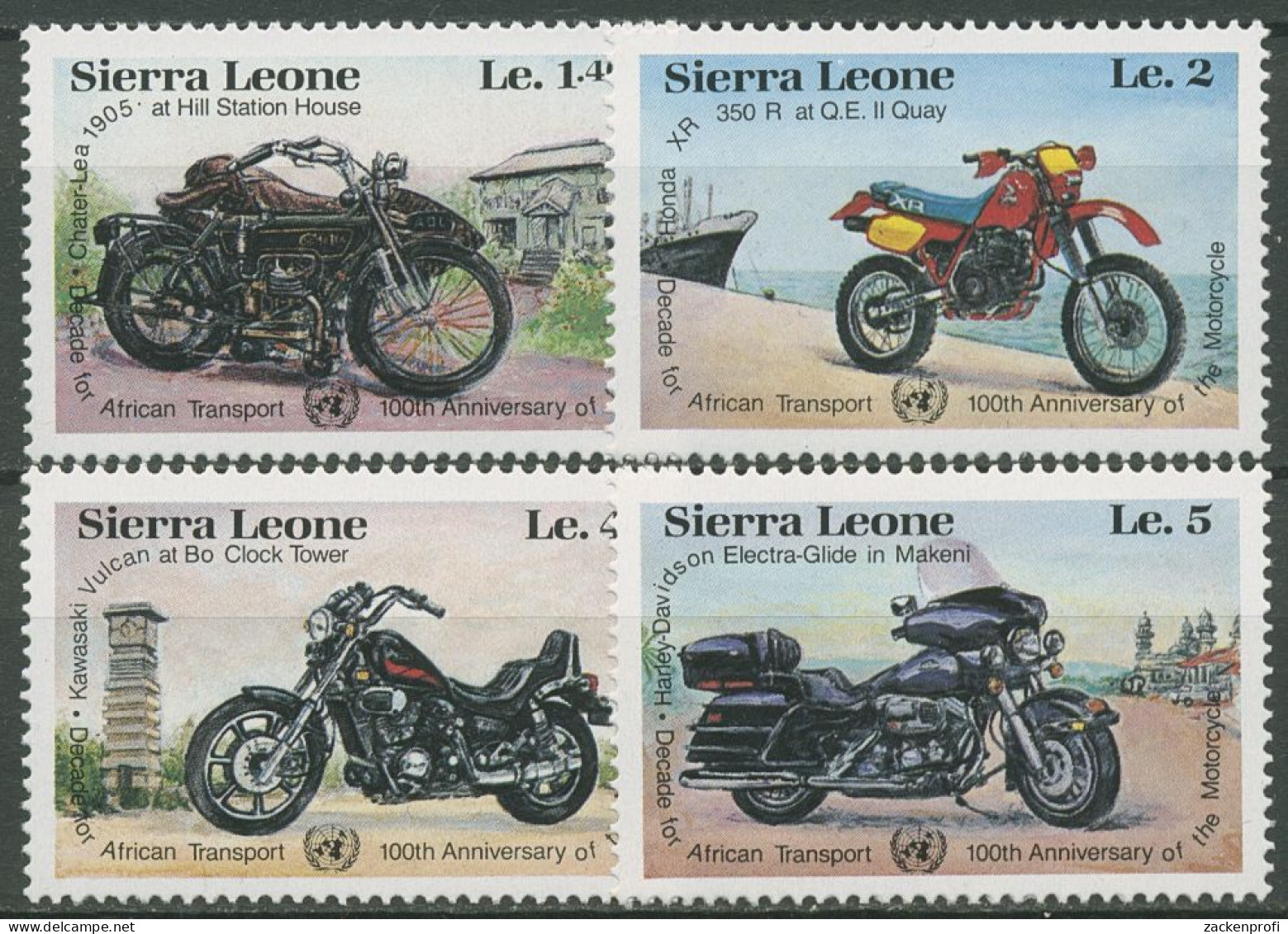 Sierra Leone 1985 Motorräder Honda Harley-Davidson 831/34 Postfrisch - Sierra Leone (1961-...)