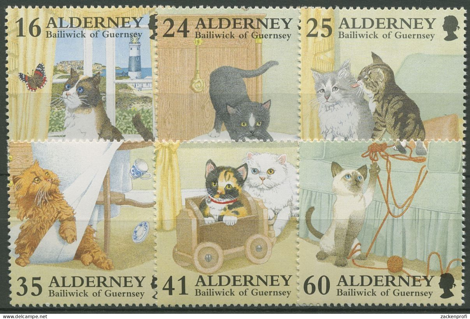 Alderney 1996 Tiere Haustiere Katzen 94/99 Postfrisch - Alderney