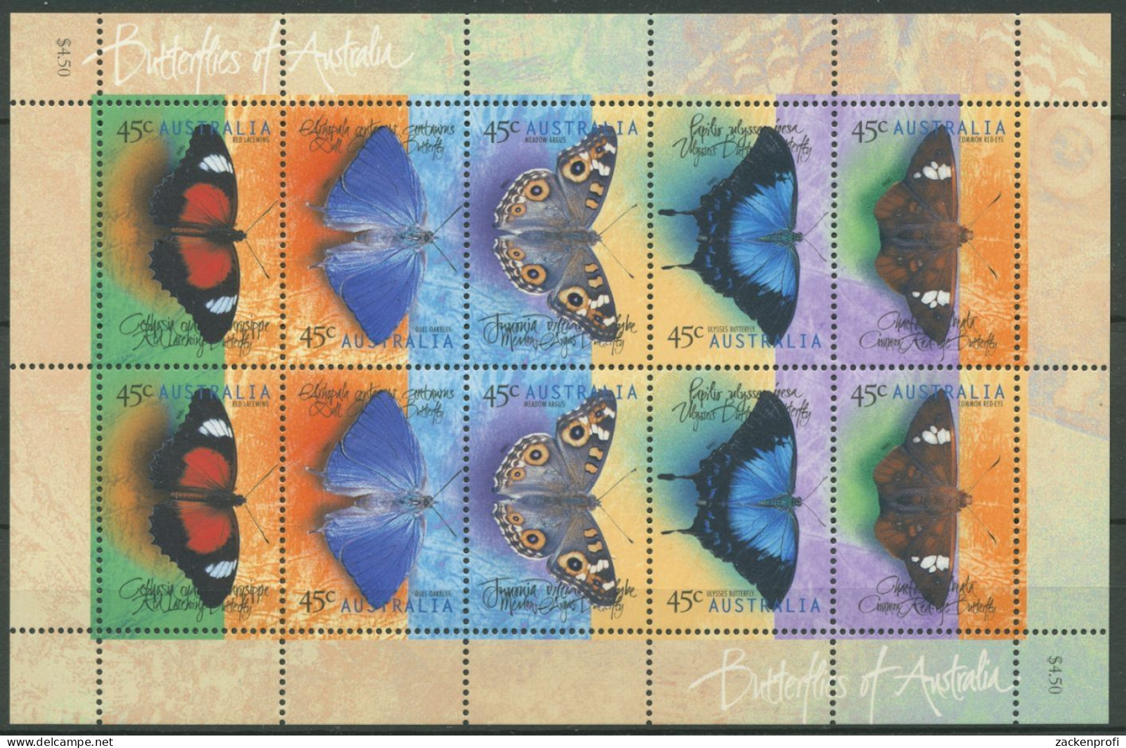 Australien 1998 Schmetterlinge 1759/63 K Postfrisch (C25605) - Blocs - Feuillets