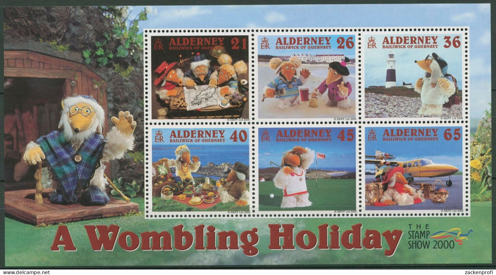 Alderney 2000 Fernsehen Wombles Block 7 Postfrisch (C90372) - Alderney