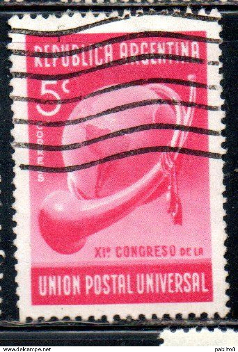 ARGENTINA 1939 UNIVERSAL POSTAL UNION CONGRESS ALLEGORY OF THE UPU 5c USED USADO OBLITERE' - Oblitérés