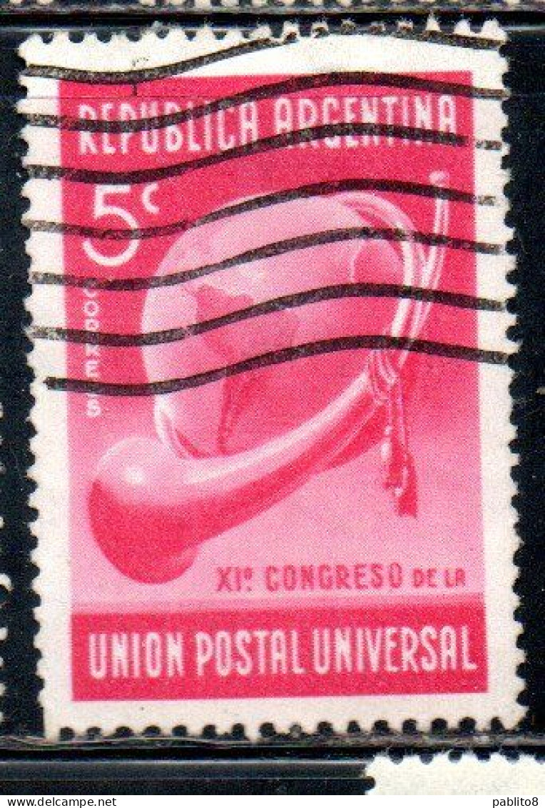 ARGENTINA 1939 UNIVERSAL POSTAL UNION CONGRESS ALLEGORY OF THE UPU 5c USED USADO OBLITERE' - Gebruikt