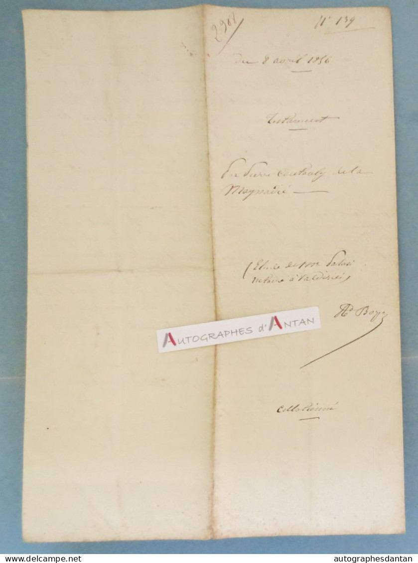 1856 Testament Pierre COUTOULY - Andouque La Meynadié / VALDERIES Vers Albi (Tarn) - Acte Manuscrit Me Palasi - Manuscrits