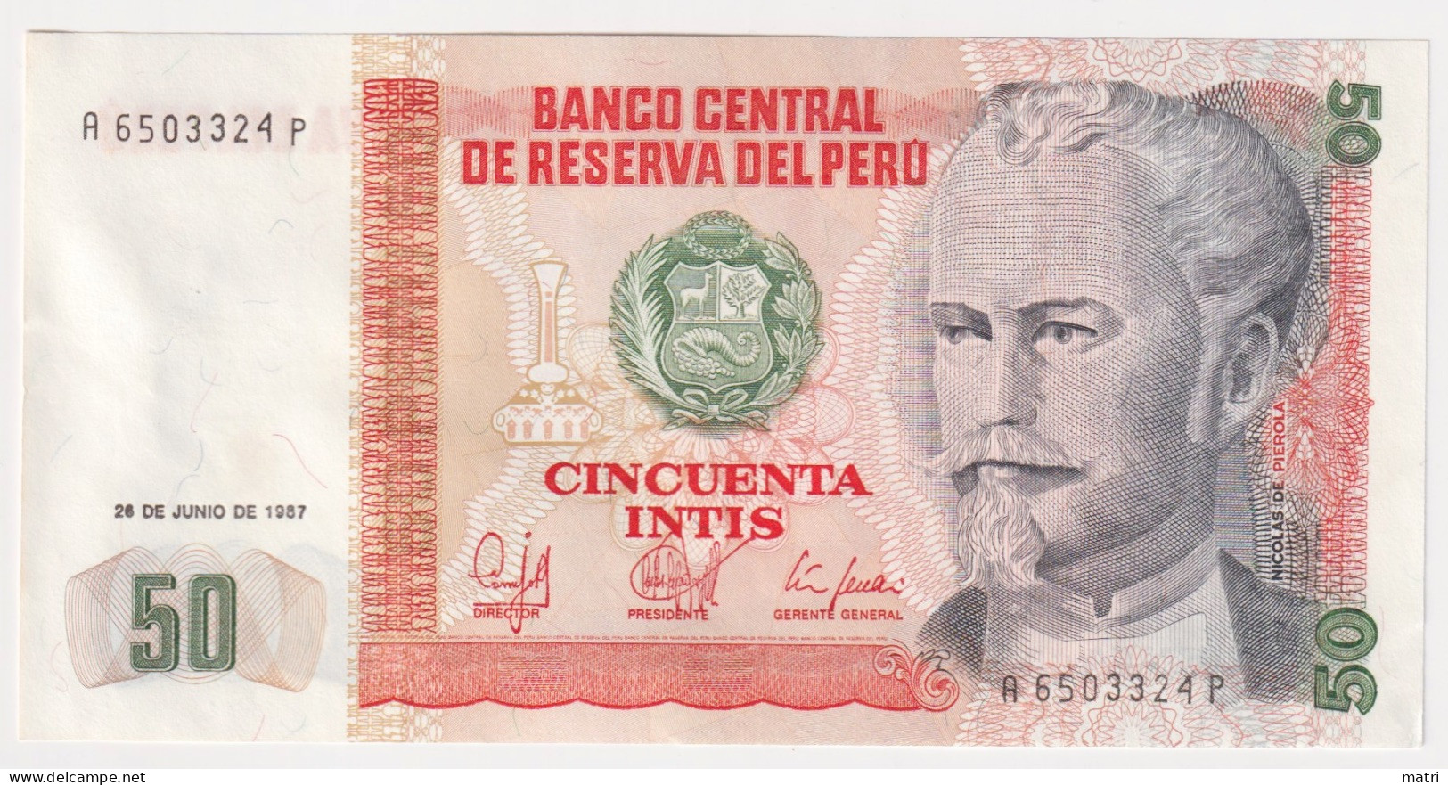 Peru 50 Intis 1987 - Perú