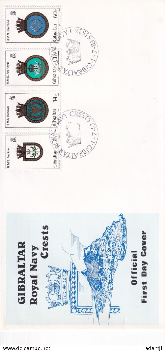 GIBRALTAR 1983 ROYAL CREST FDC . - Gibraltar