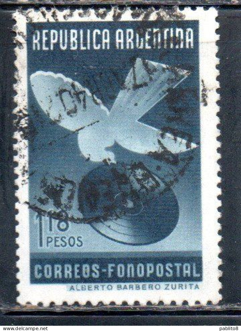 ARGENTINA 1939 BIRD CARRYING RECORD 1.18p USED USADO OBLITERE' - Usados