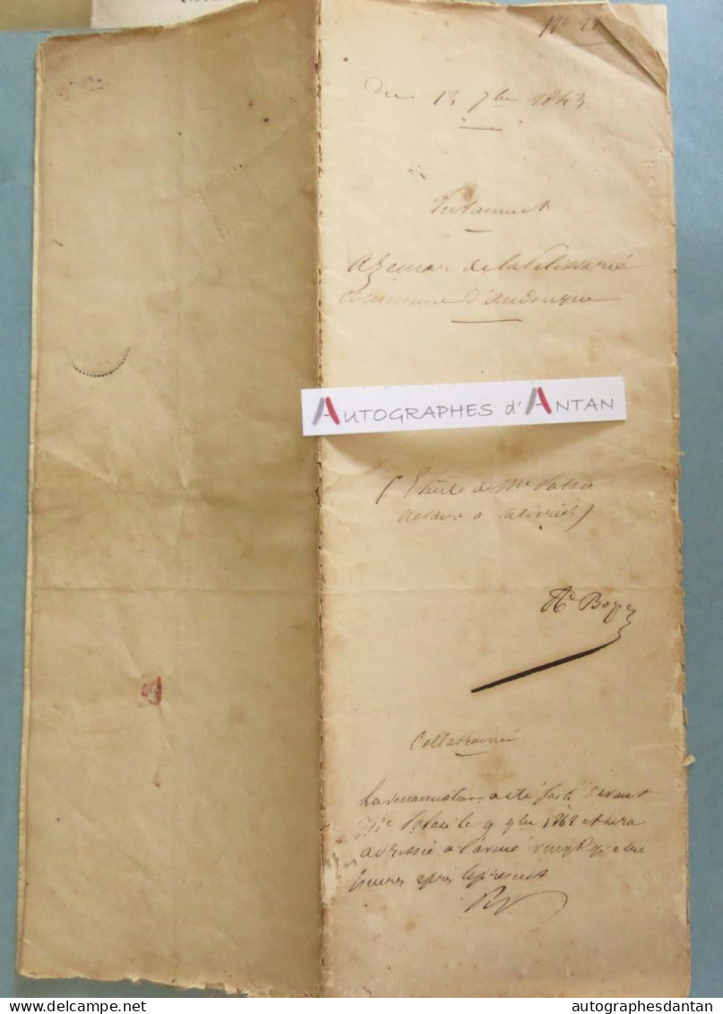 ● 1843 Testament - Andouque - La Pelissarié - VALDERIES Vers Albi (Tarn) - André Azemar - Acte Manuscrit Me Palasi - Manuskripte