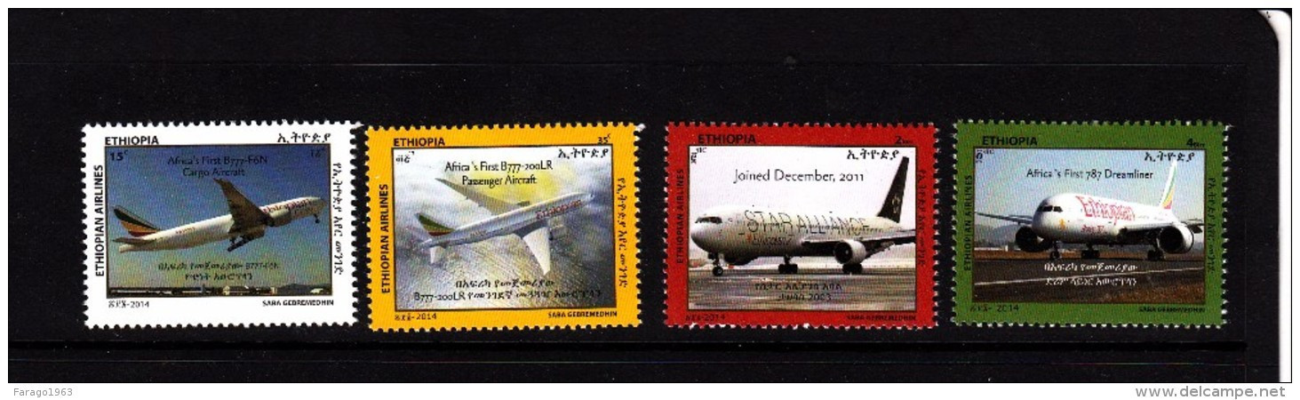 2014 Ethiopia Airlines Aviation Complete  Set Of 4 NH - Ethiopie