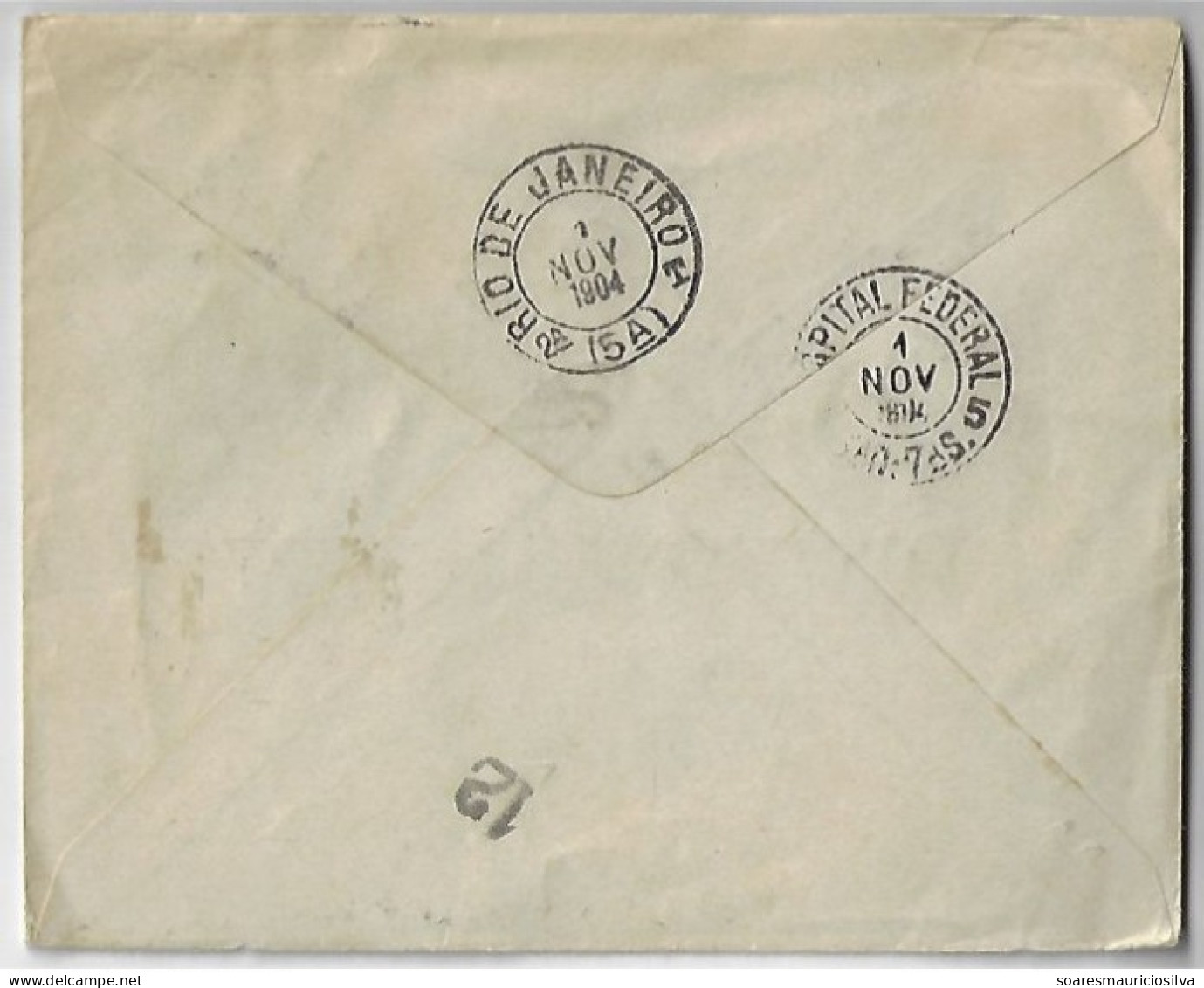 Brazil 1904 Postal Stationery Cover From Rio De Janeiro To Germany Steamer Chili By Compagnie Des Messageries Maritimes - Postal Stationery