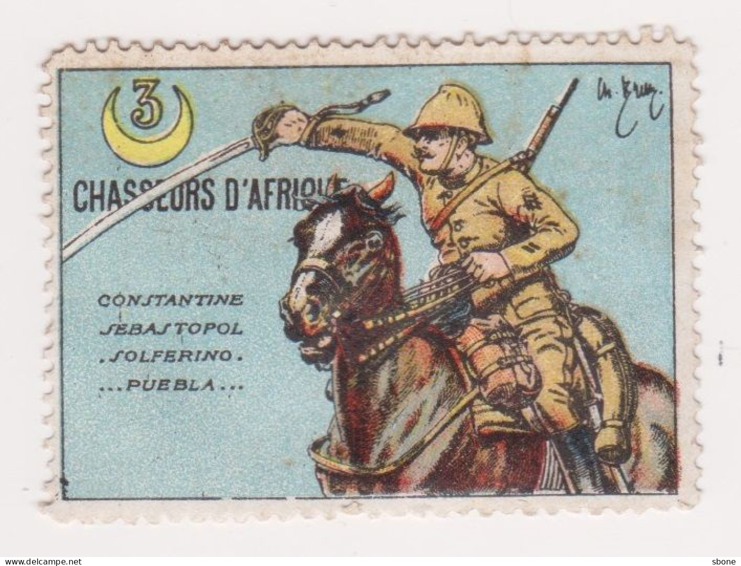 Vignette Militaire Delandre - 3ème Régiment De Chasseurs D'Afrique - Vignettes Militaires