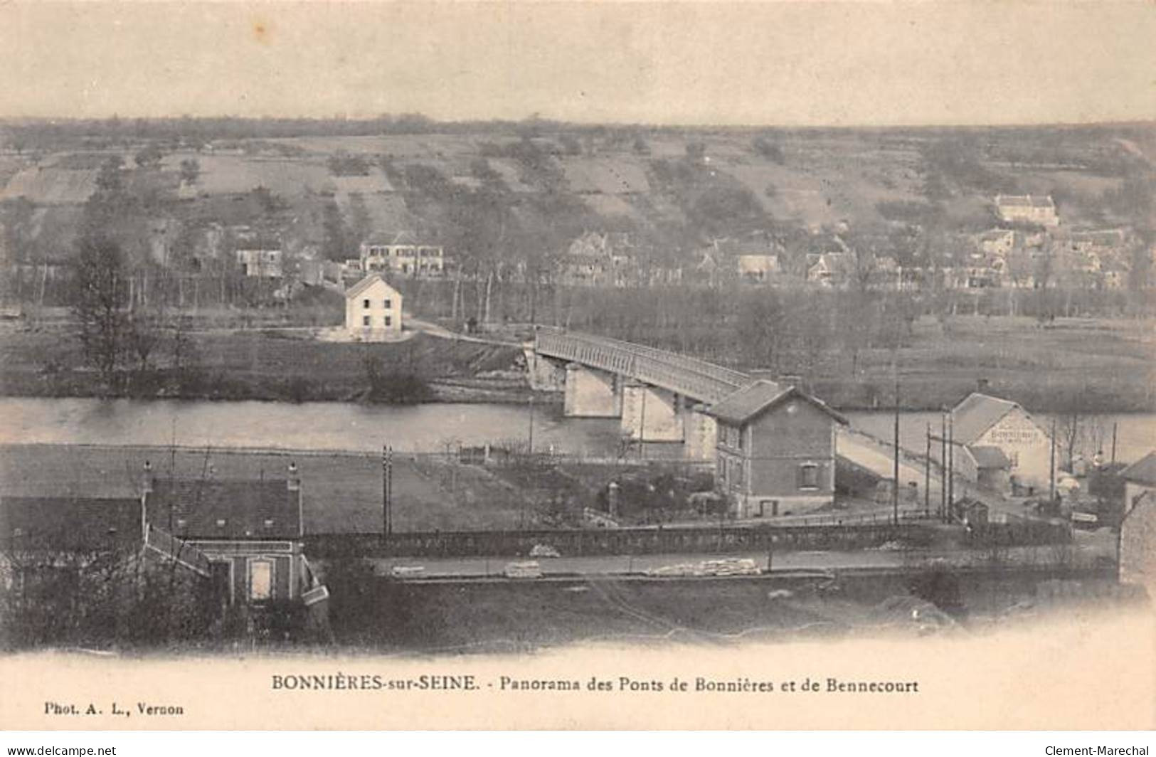 BONNIERES SUR SEINE - Panorama Des Ponts De Bonnières Et De Bennecourt - Très Bon état - Bonnieres Sur Seine