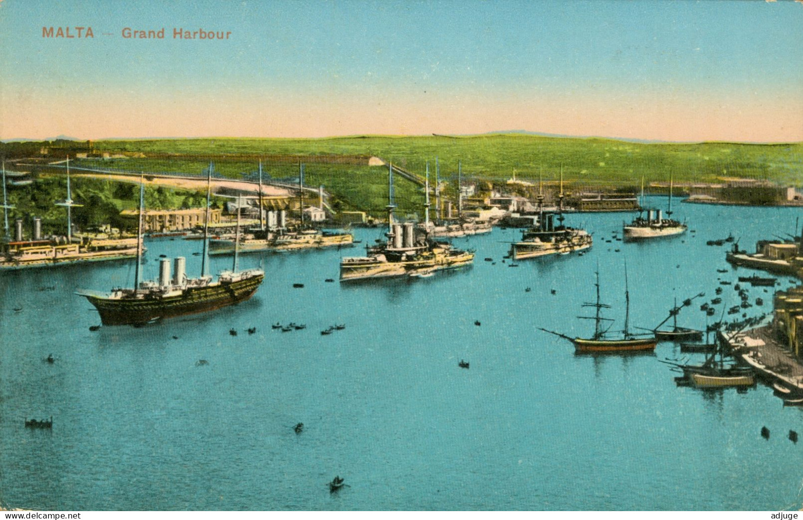 CPA-MALTE - Malta - Grand Harbour - Franchise Militaire - 1915** 2scans*** - Malta