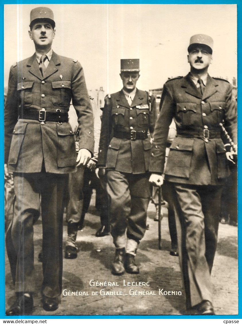 PHOTO Photographie éditée, Le Général De GAULLE, LECLERC, KOENIG...** Généraux Militaria - Non Classificati