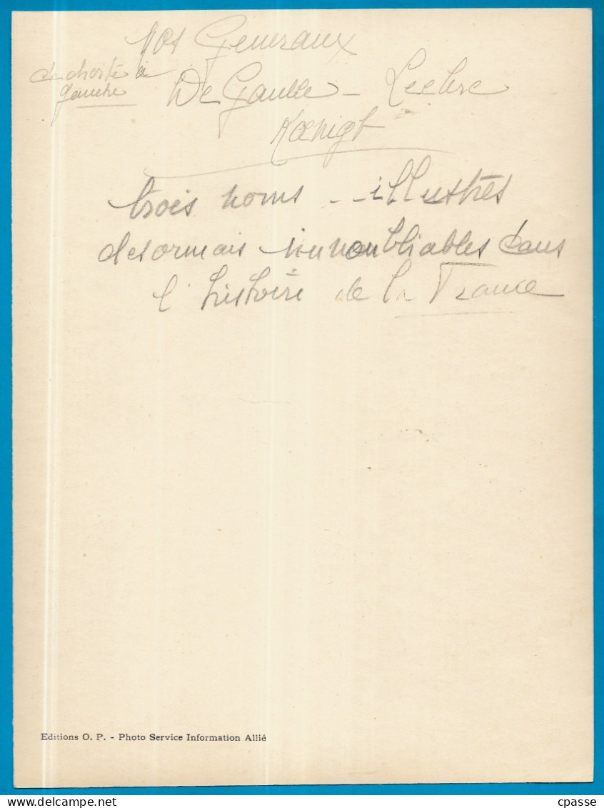 PHOTO Photographie éditée, Le Général De GAULLE, LECLERC, KOENIG...** Généraux Militaria - Non Classificati