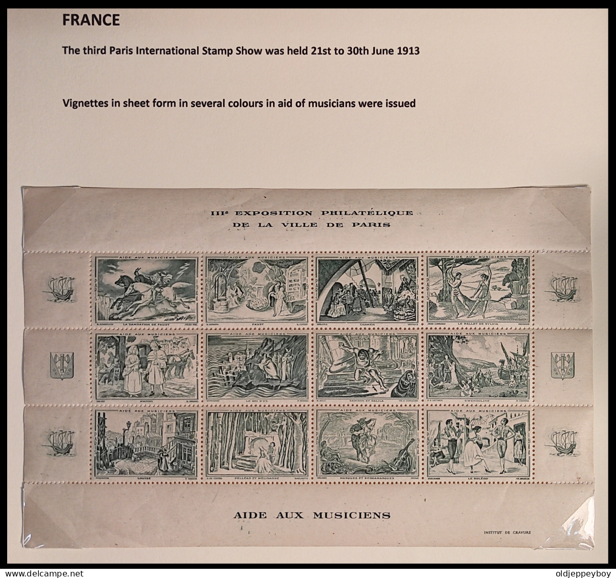 FRANCE 1942 Bloc Vignettes " AIDE AUX MUSICIENS" Couleur Verte DENTELE Neuf** Gomme D'origine CINDERELLA Erinnophilie - Philatelic Fairs