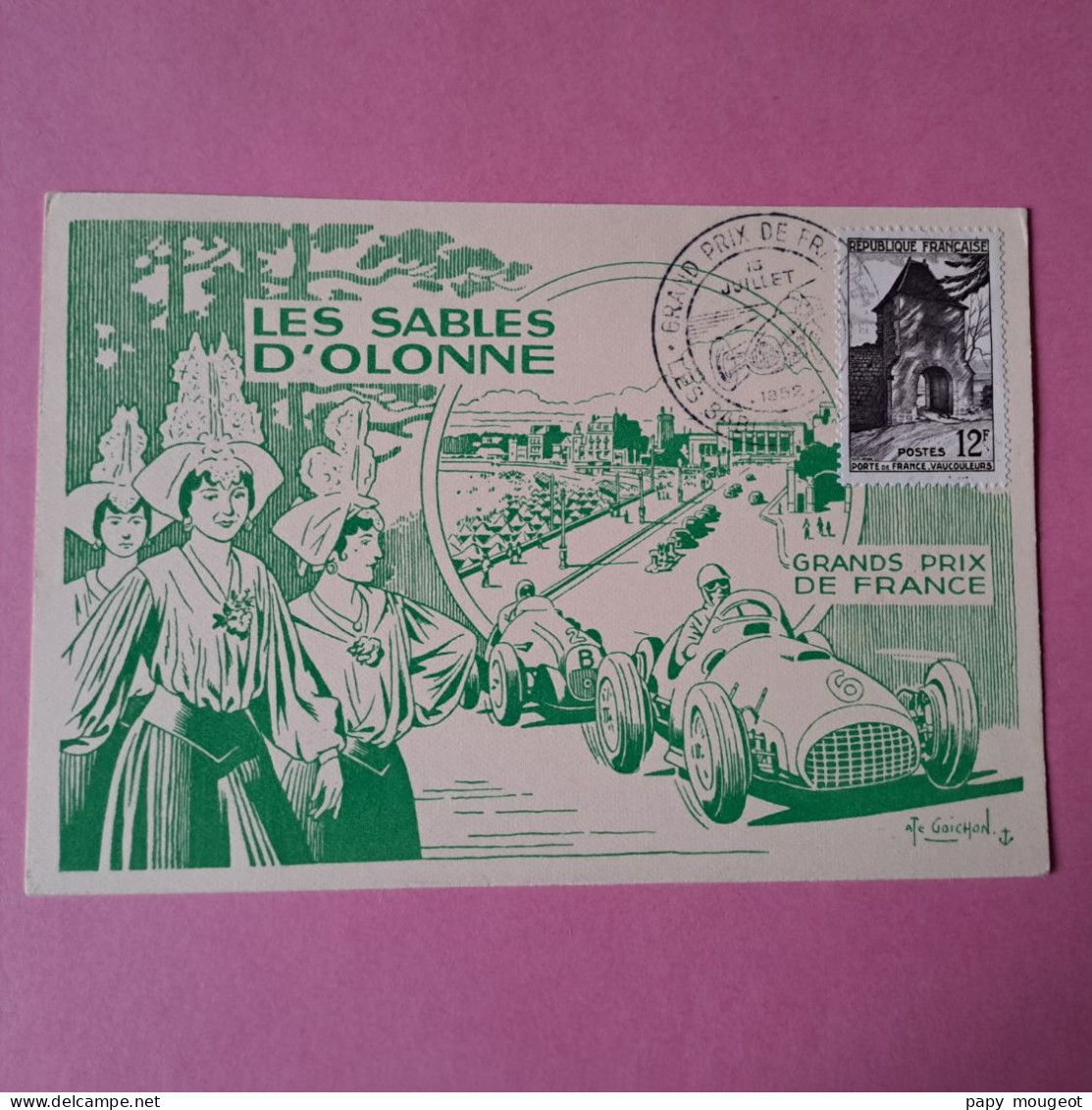 Grand Prix De France Les Sables D'Olonne 13-07-1952 - Temporary Postmarks