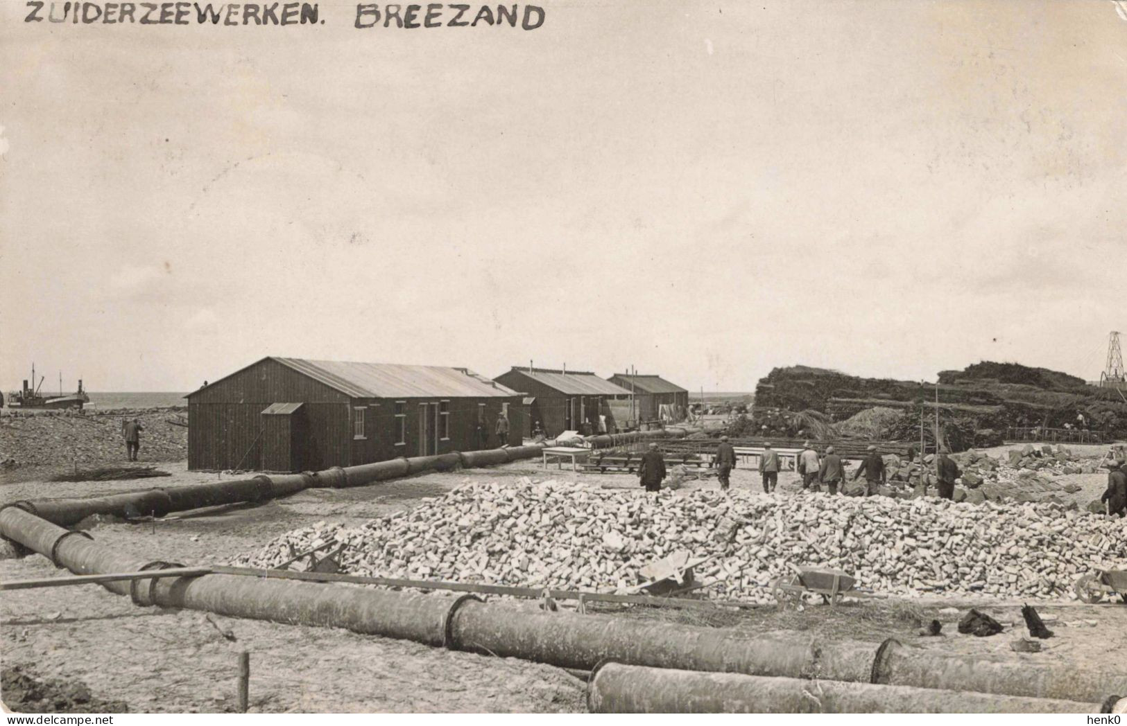 Breezand Zuiderzeewerken Afsluitdijk Oude Fotokaart K7170 - Den Oever (& Afsluitdijk)