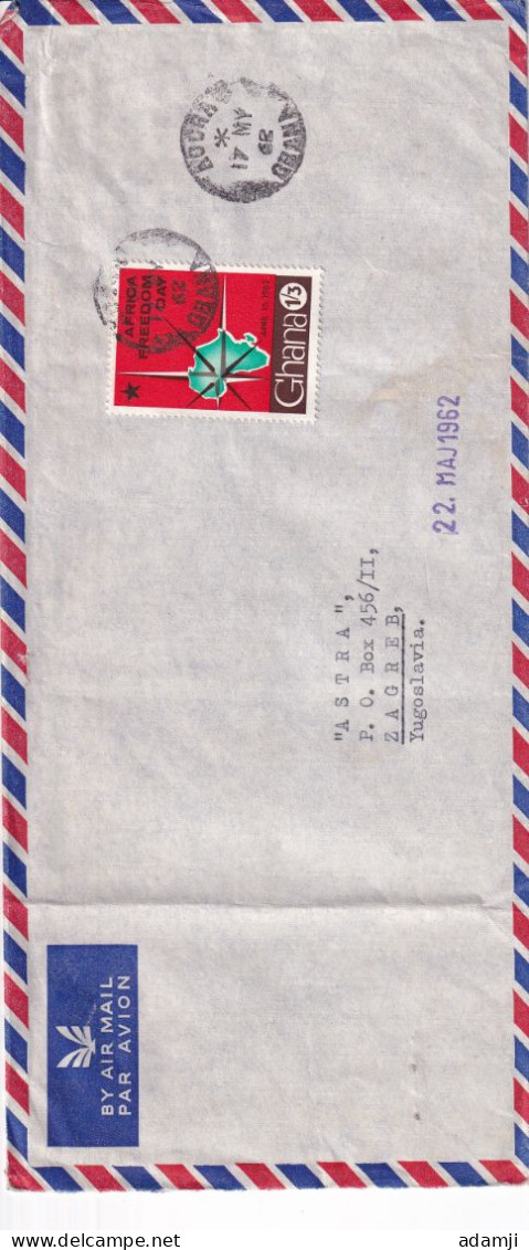 GHANA 1962 COVER TO YUGOSLAVIA. - Ghana (1957-...)