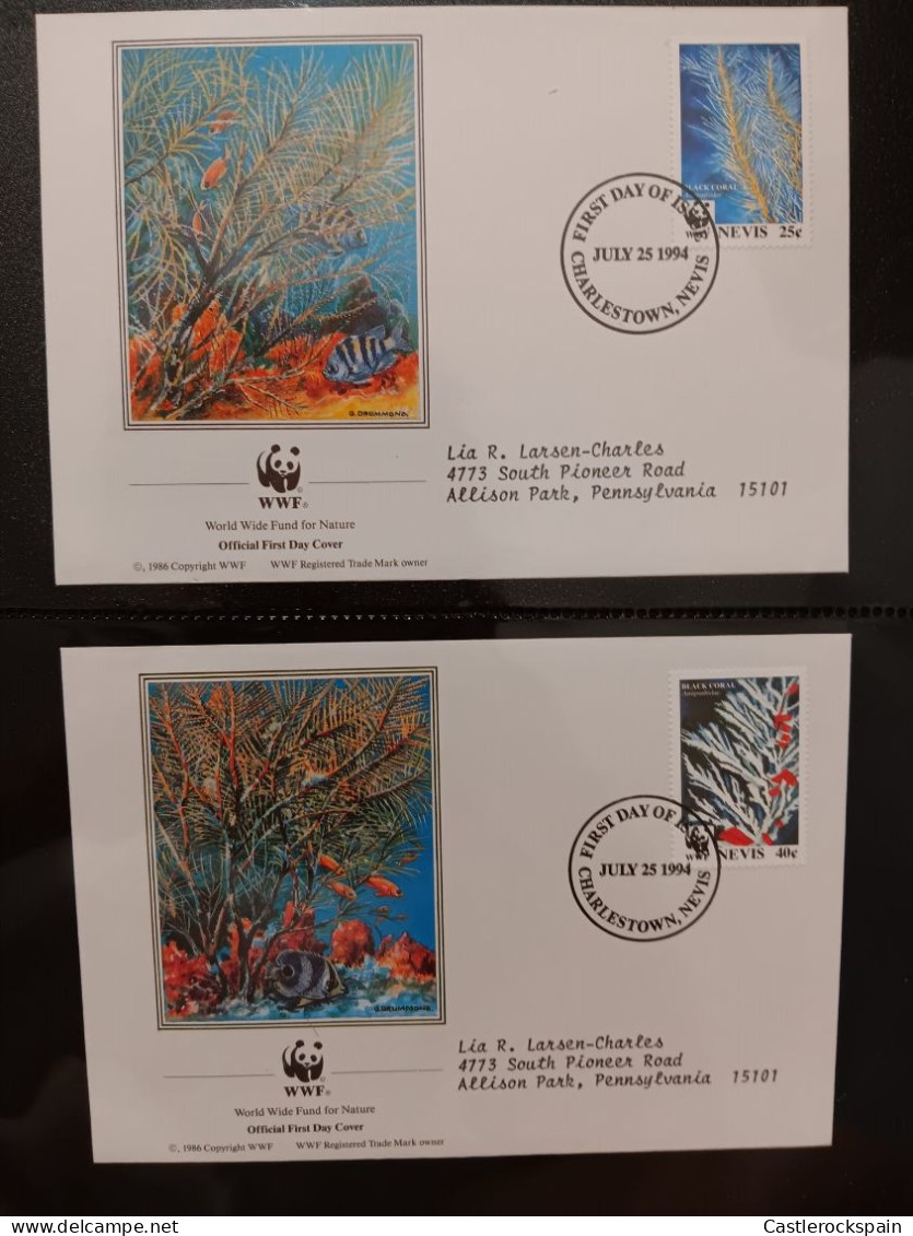 O) 1994 NEVIS,  WWF - WORLD WILDLIFE FUND, SAILFISH, BLUE MARLIN, FDC XF - St.Kitts-et-Nevis ( 1983-...)