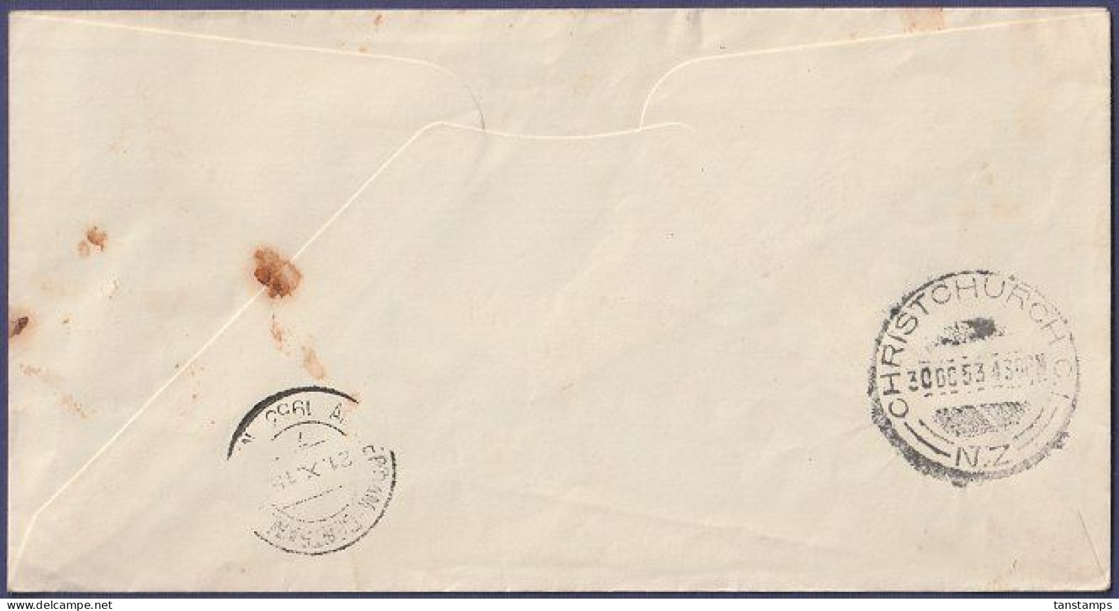 New Zealand 4s Arms 1953 KLM Christchurch Air Race Return Flight Cover - Post-fiscaal